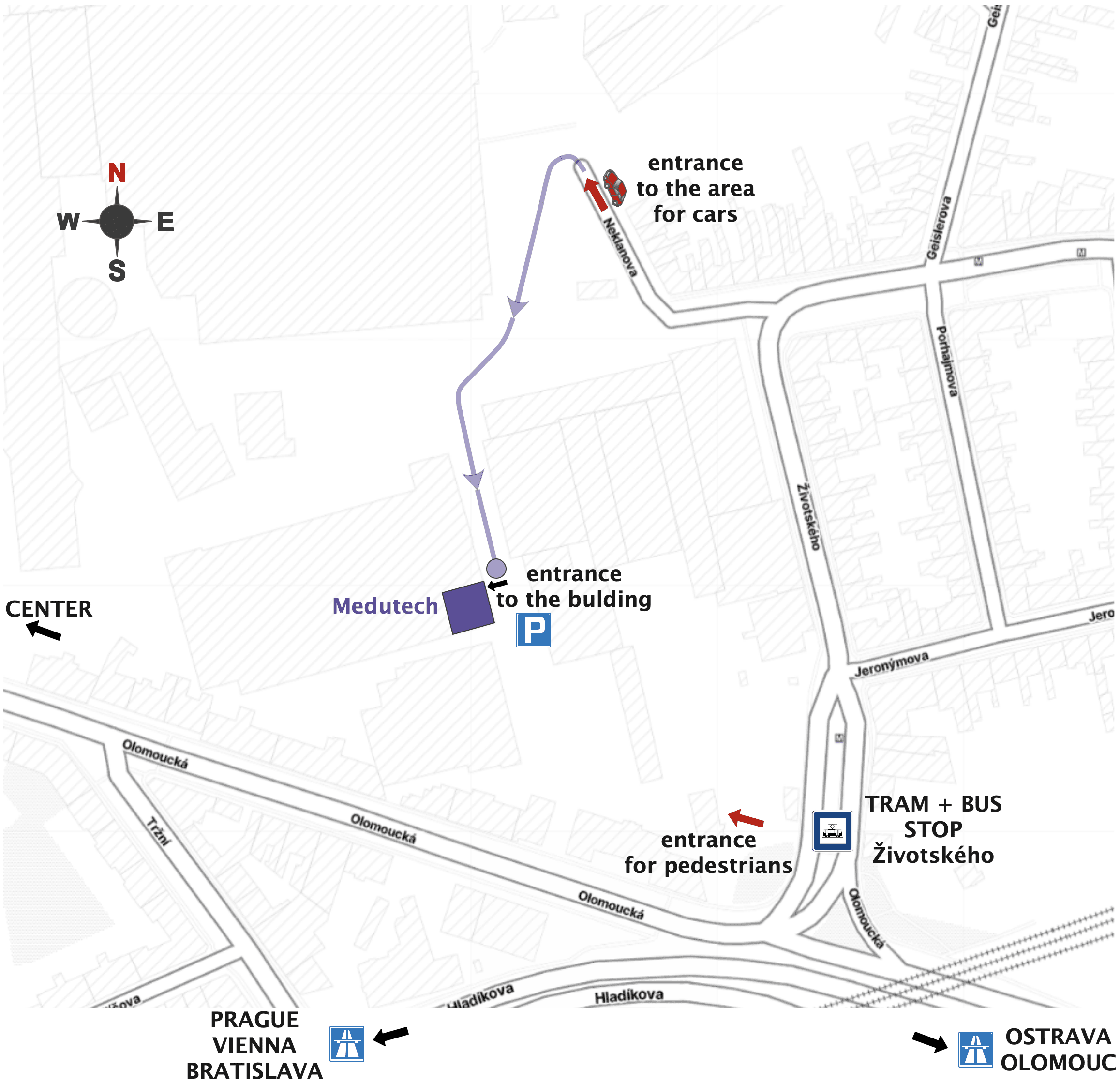 Map directions to Medutech